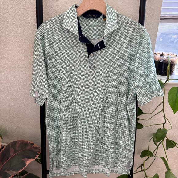 Polo Golf Ralph Lauren Green Geometric Patterned Golf Polo - Picture 1 of 5